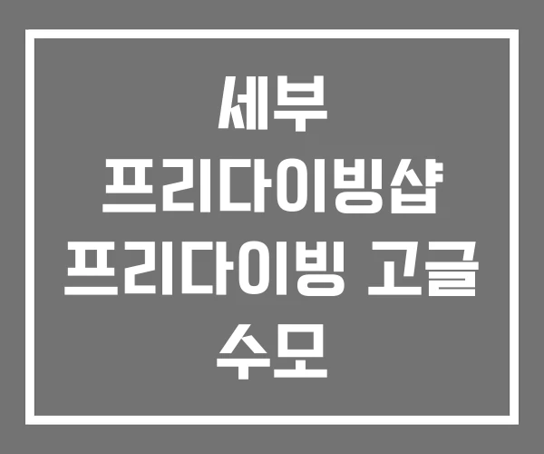 세부 프리다이빙샵 프리다이빙 고글 수모