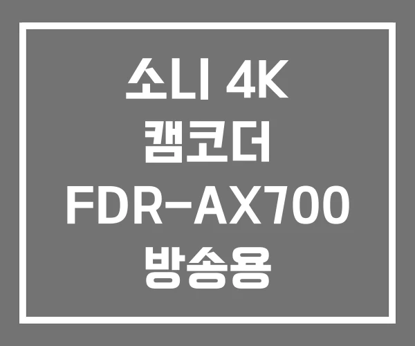 소니 4K 캠코더 FDR-AX700 방송용