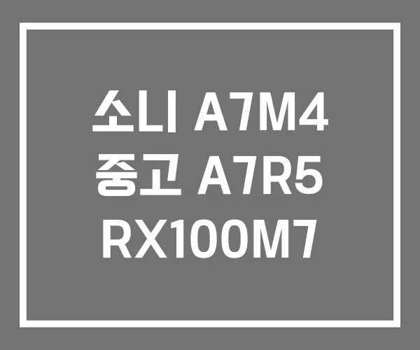 소니 A7M4 중고 A7R5 RX100M7
