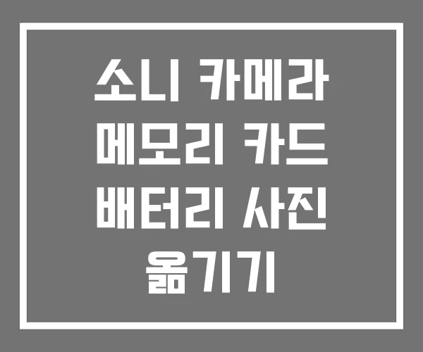 소니 카메라 메모리 카드 배터리 사진 옮기기 소니 카메라 메모리 카드 배터리 사진 옮기기