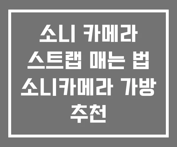소니 카메라 스트랩 매는 법 소니카메라 가방 추천