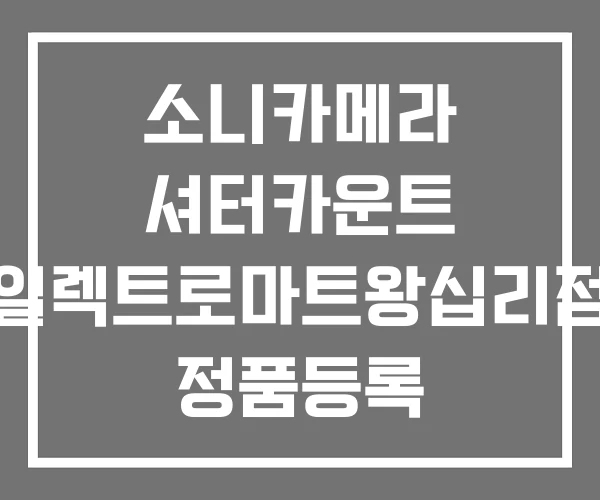 소니카메라 셔터카운트 일렉트로마트왕십리점 정품등록