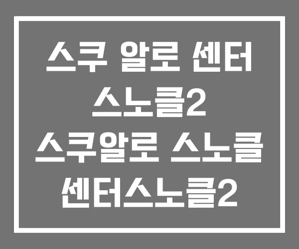 스쿠 알로 센터 스노클2 스쿠알로 스노클 센터스노클2