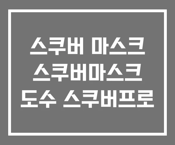 스쿠버 마스크 스쿠버마스크 도수 스쿠버프로