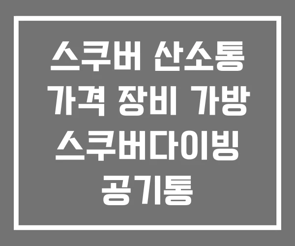 스쿠버 산소통 가격 장비 가방 스쿠버다이빙 공기통