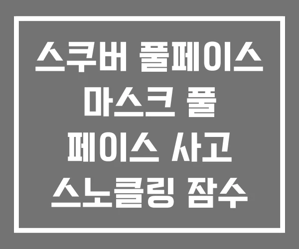 스쿠버 풀페이스 마스크 풀 페이스 사고 스노클링 잠수