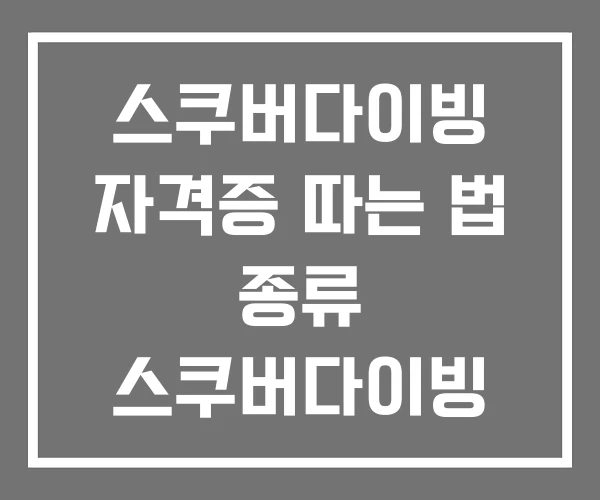 스쿠버다이빙 자격증 따는 법 종류 스쿠버다이빙 비용 스쿠버다이빙 자격증 따는 법 종류 스쿠버다이빙 비용