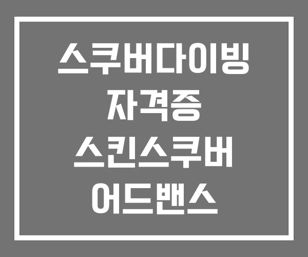 스쿠버다이빙 자격증 스킨스쿠버 어드밴스 어드밴스드 수심