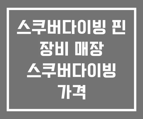 스쿠버다이빙 핀 장비 매장 스쿠버다이빙 가격
