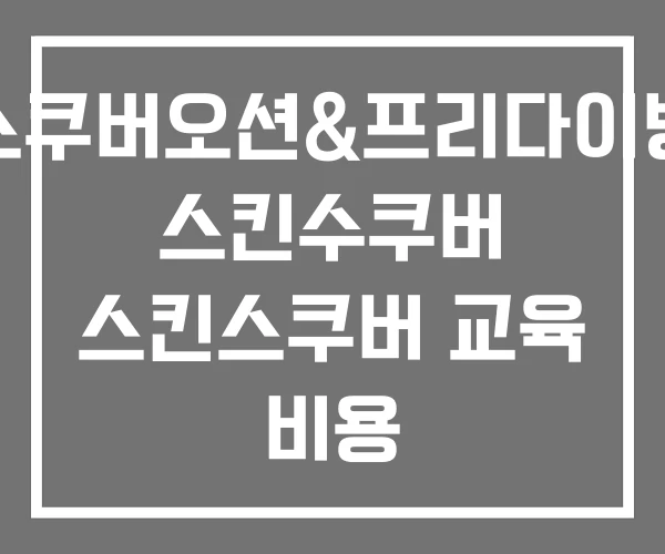 스쿠버오션&프리다이빙 스킨수쿠버 스킨스쿠버 교육 비용