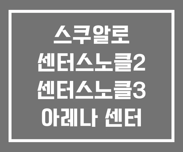 스쿠알로 센터스노클2 센터스노클3 아레나 센터 스노클