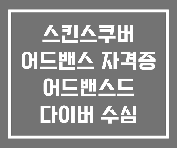 스킨스쿠버 어드밴스 자격증 어드밴스드 다이버 수심