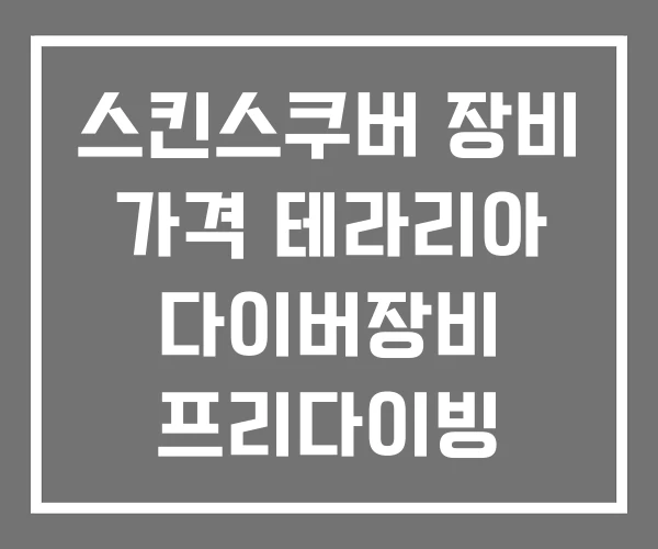 스킨스쿠버 장비 가격 테라리아 다이버장비 프리다이빙