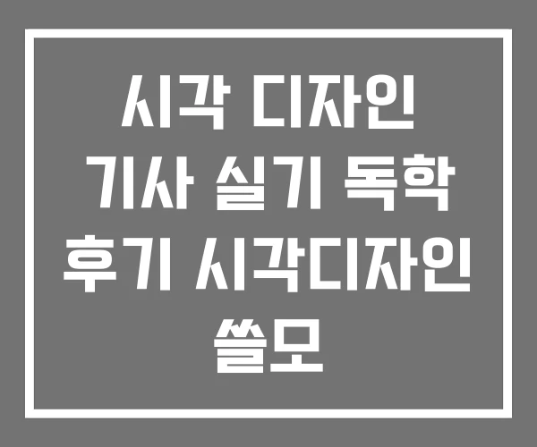 시각 디자인 기사 실기 독학 후기 시각디자인 쓸모