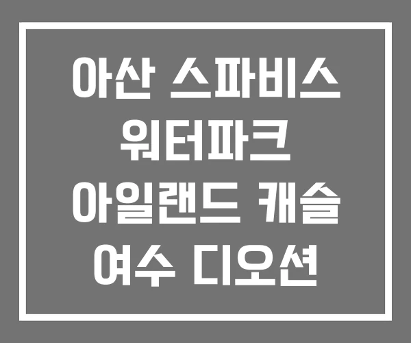 아산 스파비스 워터파크 아일랜드 캐슬 여수 디오션