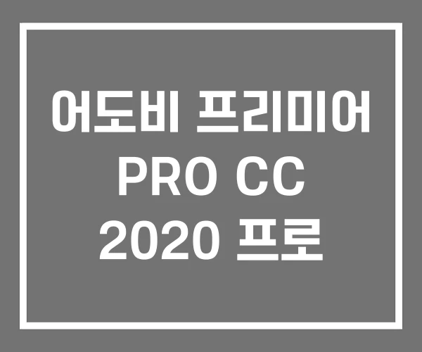 어도비 프리미어 PRO CC 2020 프로