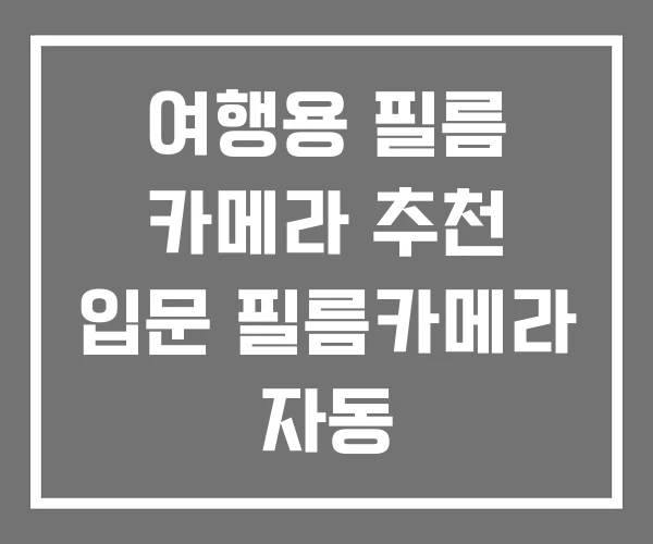 여행용 필름 카메라 추천 입문 필름카메라 자동