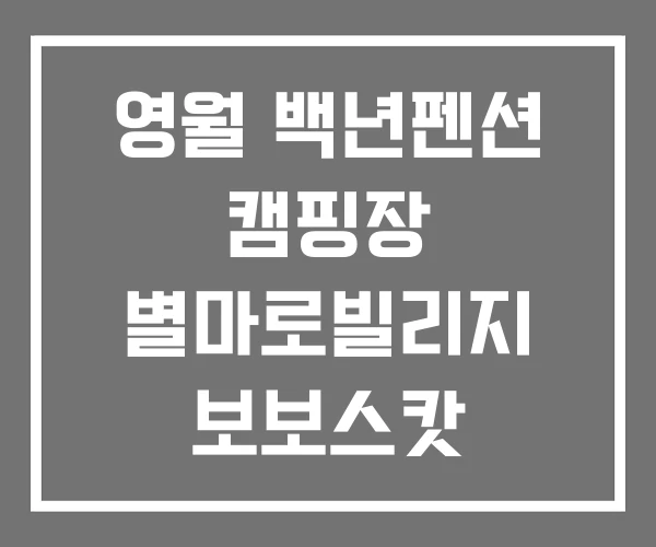 영월 백년펜션 캠핑장 별마로빌리지 보보스캇
