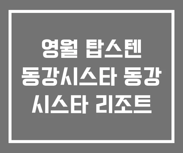 영월 탑스텐 동강시스타 동강 시스타 리조트
