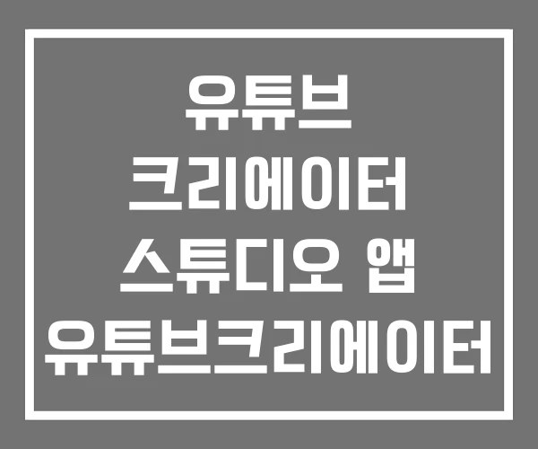유튜브 크리에이터 스튜디오 앱 유튜브크리에이터 자격증 유튜브 크리에이터 스튜디오 앱 유튜브크리에이터 자격증