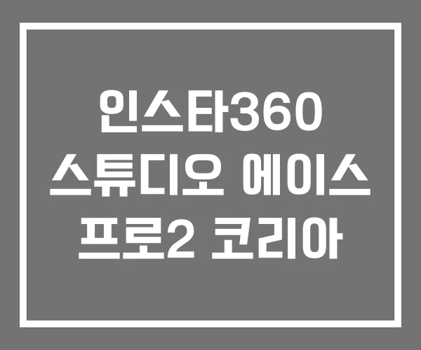인스타360 스튜디오 에이스 프로2 코리아