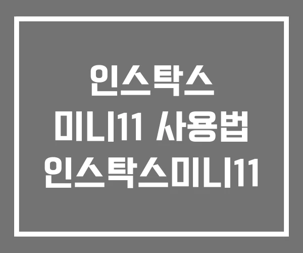 인스탁스 미니11 사용법 인스탁스미니11