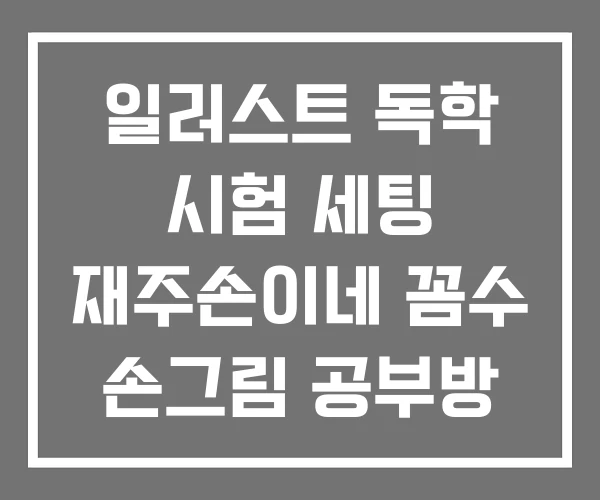 일러스트 독학 시험 세팅 재주손이네 꼼수 손그림 공부방