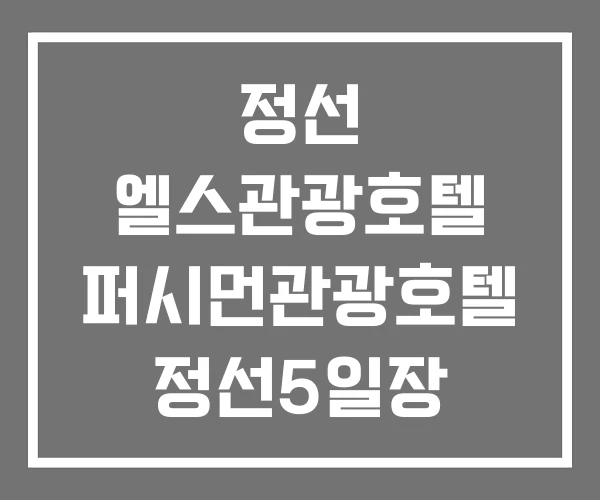 정선 엘스관광호텔 퍼시먼관광호텔 정선5일장 관광열차