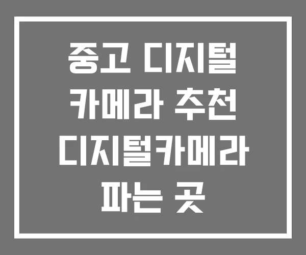 중고 디지털 카메라 추천 디지털카메라 파는 곳 중고디지털