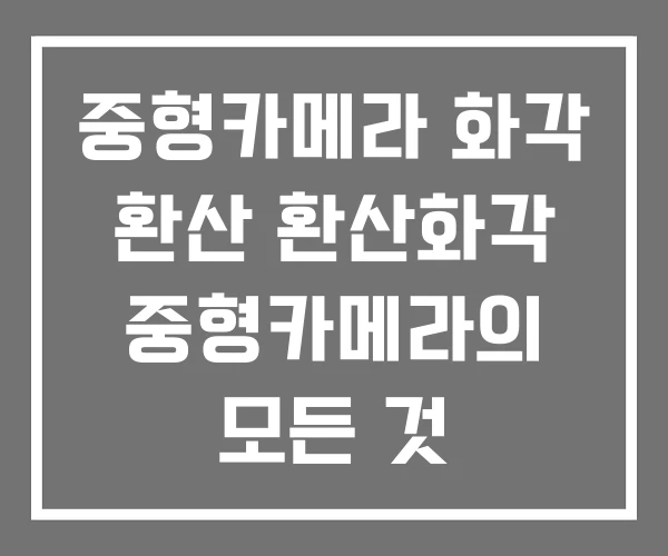 중형카메라 화각 환산 환산화각 중형카메라의 모든 것