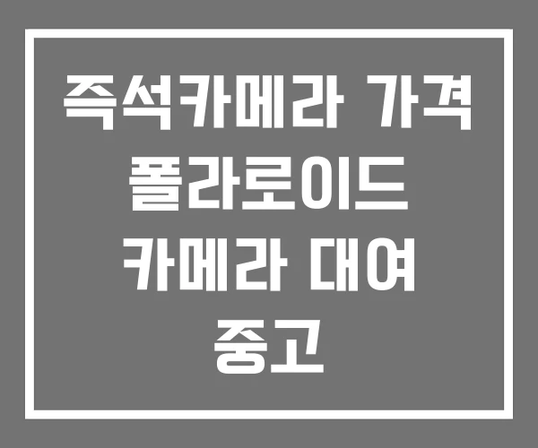 즉석카메라 가격 폴라로이드 카메라 대여 중고