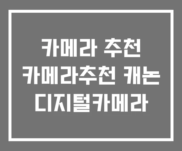 카메라 추천 카메라추천 캐논 디지털카메라