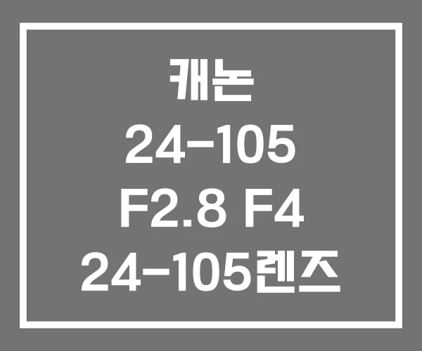 캐논 24-105 F2.8 F4 24-105렌즈