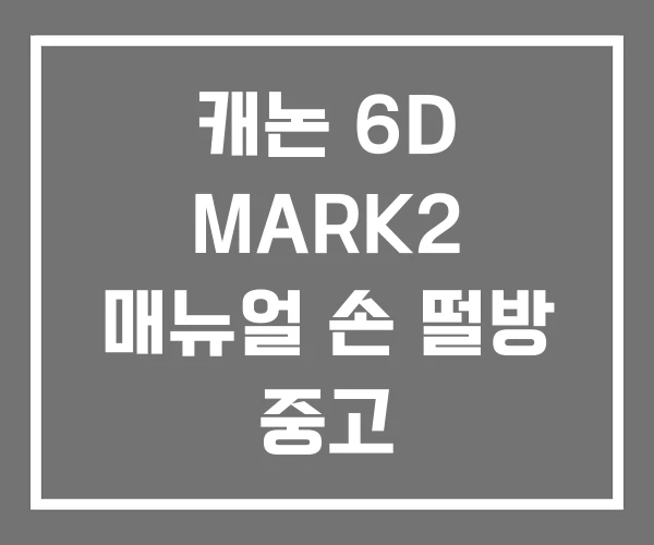 캐논 6D MARK2 매뉴얼 손 떨방 중고