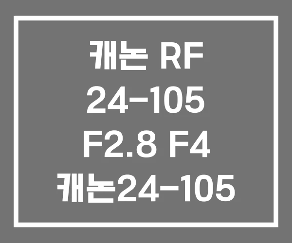 캐논 RF 24-105 F2.8 F4 캐논24-105