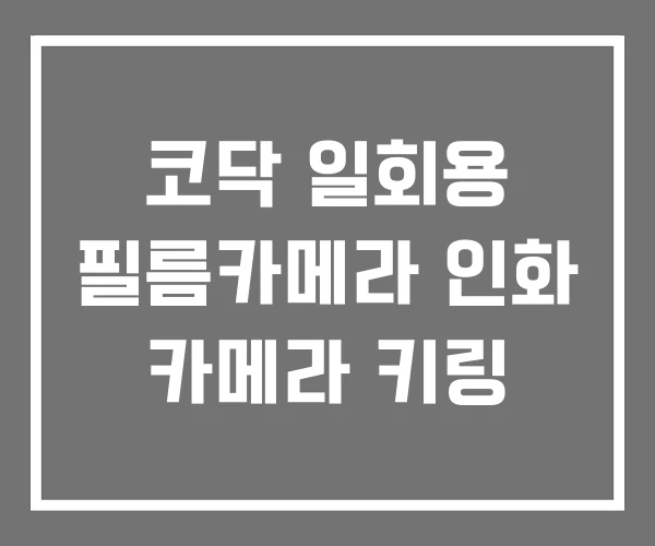 코닥 일회용 필름카메라 인화 카메라 키링