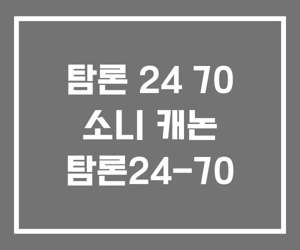 탐론 24 70 소니 캐논 탐론24-70