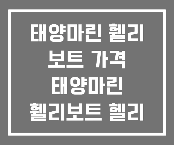 태양마린 휄리 보트 가격 태양마린 휄리보트 헬리