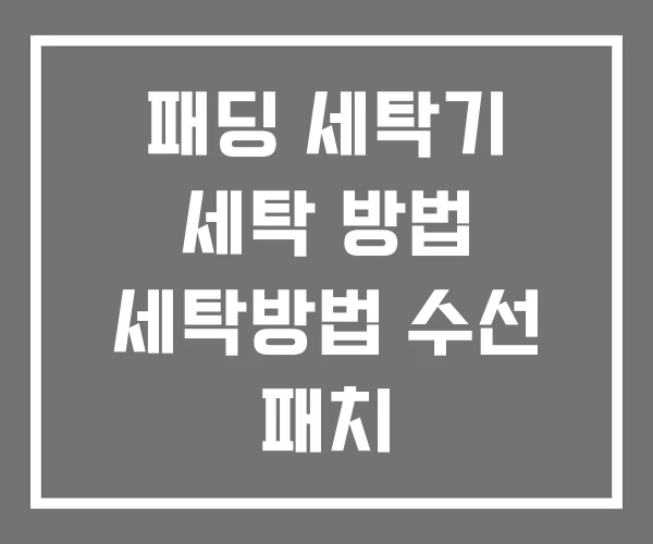 패딩 세탁기 세탁 방법 세탁방법 수선 패치