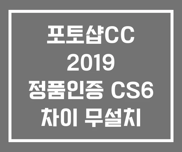 포토샵CC 2019 정품인증 CS6 차이 무설치