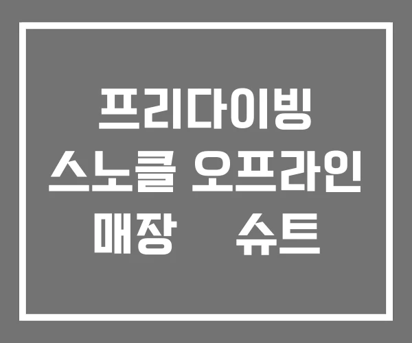 프리다이빙 스노클 오프라인 매장 웻슈트