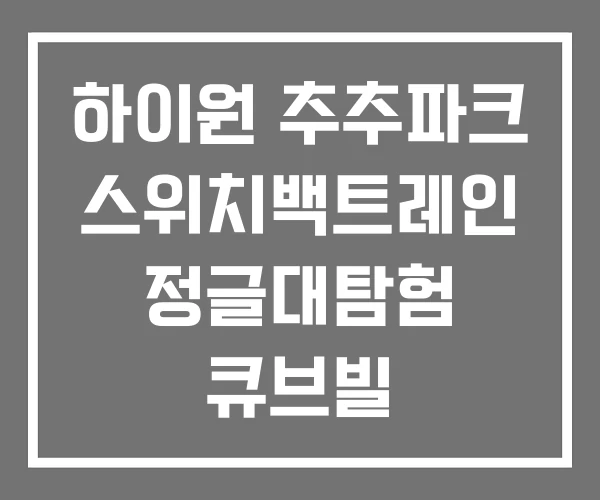 하이원 추추파크 스위치백트레인 정글대탐험 큐브빌