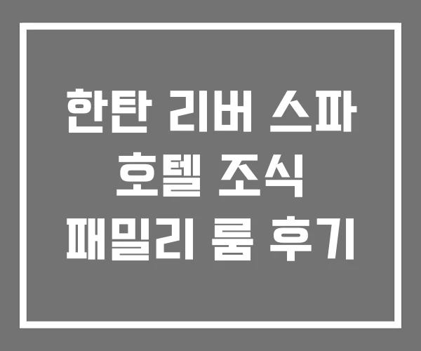 한탄 리버 스파 호텔 조식 패밀리 룸 후기 한탄 리버 스파 호텔 조식 패밀리 룸 후기